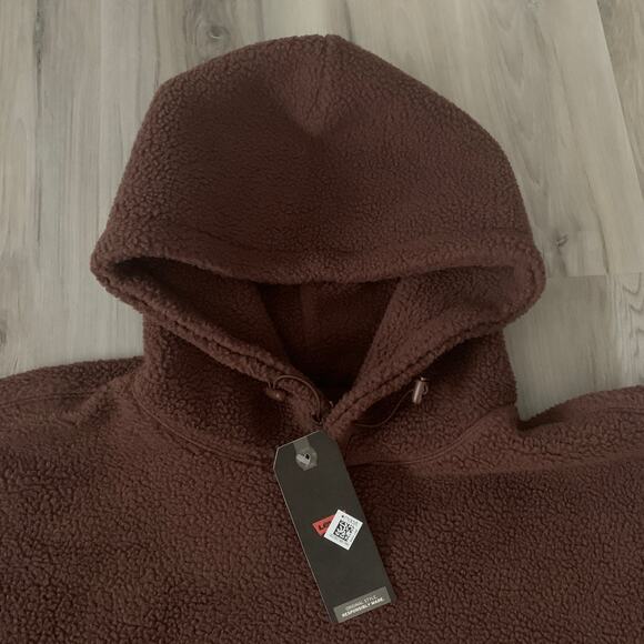 Levi's Men's Sherpa Brown Cozy Up Relaxed Fit Hooded Sweatshirt XXL Soft Warm - Picture 6 of 9